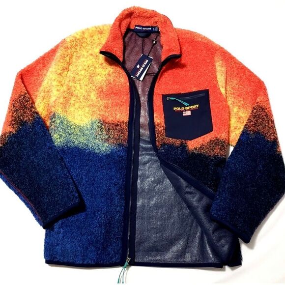 Polo Ralph Lauren Polo Sport Full Zip Multi Mock Neck Fleece  Mens SZ XXL - Picture 10 of 10